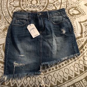 NWT Distressed Denim Skirt
